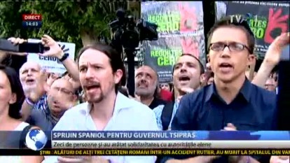 Manifestaţie la Madrid de susţinere a guvernului Tsipras - foto - stiri.tvr.ro