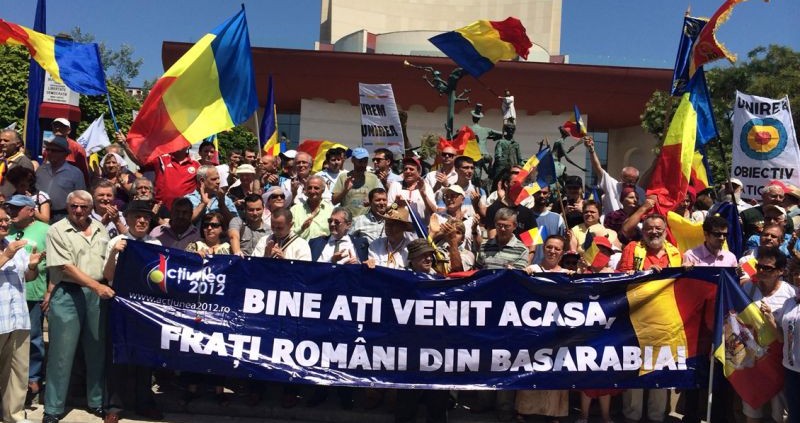 Marsul lui Stefan cel Mare,Piaţa Universităţii, manifestaţie unionistă - foto - facebook.com/Antonie Popescu