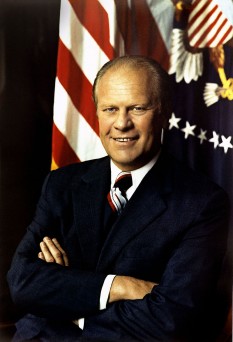 Gerald Rudolph Ford, Jr., cunoscut mai ales ca Gerald Ford, (n. 14 iulie 1913 — d. 26 decembrie 2006), cel de-al patruzecilea vicepreședinte (1973 - 1974) și cel de-al treizeci și optulea președinte al Statelor Unite ale Americii (1974 - 1977) -  foto: ro.wikipedia.org