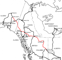 Alaska Highway este o șosea cu lungimea de 2.288 km, care leagă Dawson Creek nord-estul provinciei British Columbia, Canada cu Delta Junction un oraș din Southeast Fairbanks Census Area, Alaska - foto: ro.wikipedia.org