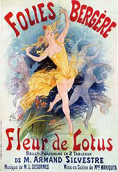 Jules Chéret, Folies Bergère, Fleur de Lotus, 1893 Art Nouveau poster for the Ballet Pantomime - foto: en.wikipedia.org