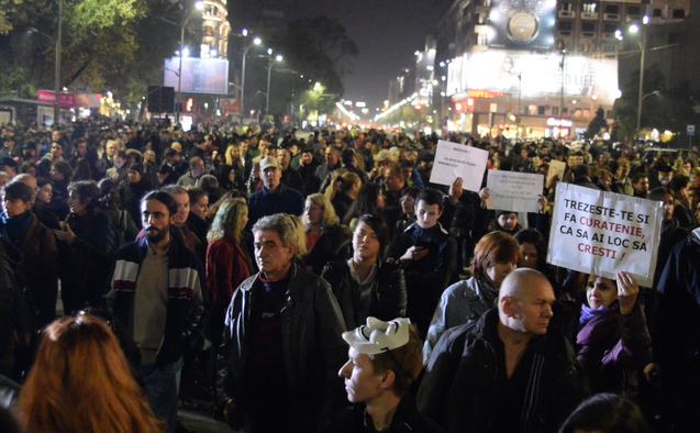 Protest Bucuresti 5 noiembrie 2015 foto: Epoch Times România