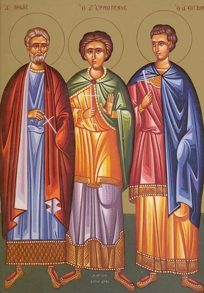Sf. Mc. Mina, Ermoghen şi Evgraf (secolul al II/III-lea) - foto preluat de pe: doxologia.ro