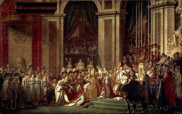 Napoleon Bonaparte este incoronat cu Coroana de Fier a Lombardiei   foto - "Încoronarea lui Napoleon", pictura de Jacques-Louis David (1805-1807):  ro.wikipedia.org