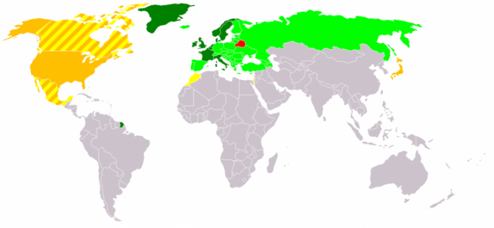 Harta membrilor şi observatorilor în Consiliul Europei - foto preluat de pe ro.wikipedia.org