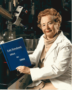 Gertrude Belle Elion (n. 23 ianuarie 1918 - d. 21 februarie 1999) a fost o specialistă americană în biochimie și farmacologie. În 1988 a primit Premiul Nobel pentru Fiziologie sau Medicină. A creat o diversitate de medicamente, printre care și AZT, un antiretroviral utilizat pentru combaterea HIV - foto: cersipamantromanesc.wordpress.com