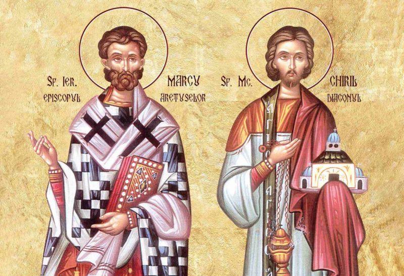 Sf. Sfințiți Mc. Marcu, Episcopul Aretuselor, și Chiril diaconul - foto preluat de pe ziarullumina.ro