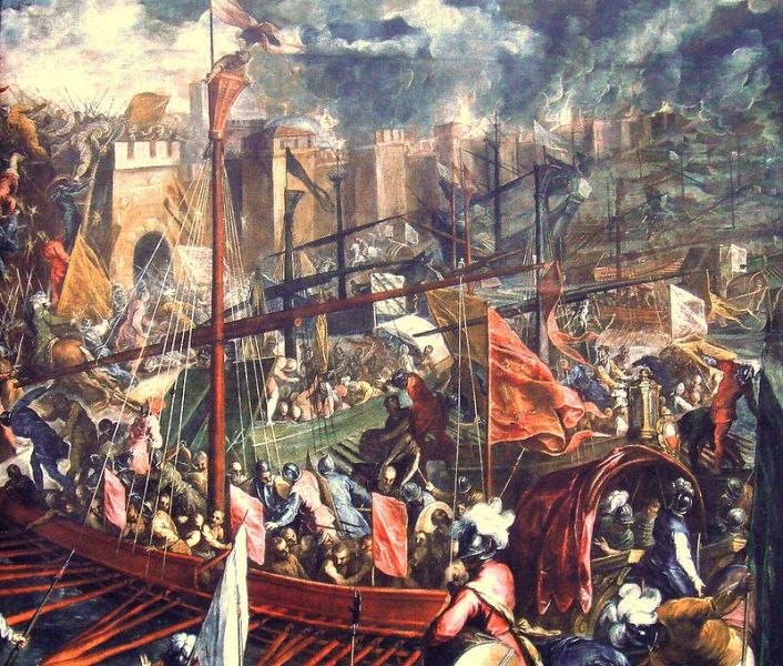 Cucerirea Constantinopolelui de cruciaţi în 1204 - foto preluat de pe ro.wikipedia.org 