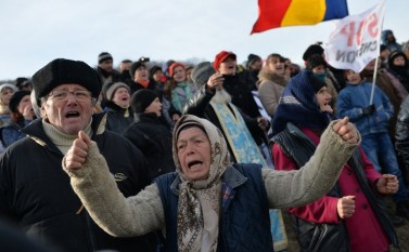 Protest anti-Chevron în Pungeşti (DANIEL MIHAILESCU / AFP / Getty Images)