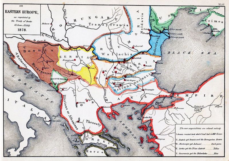Sud-estul Europei după Tratatul de la Berlin din 1878 - foto: ro.wikipedia.org