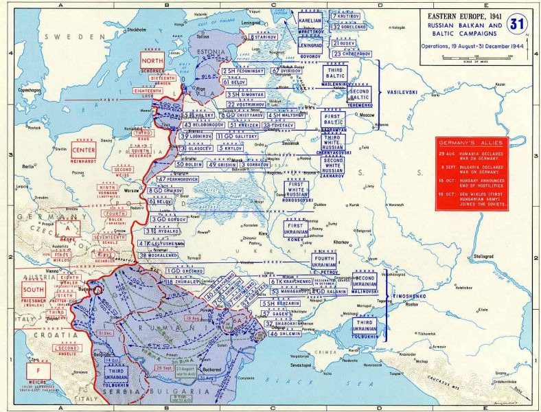 Operațiunile sovietice de luptă, 19 august – 31 decembrie 1944 - foto preluat de pe ro.wikipedia.org
