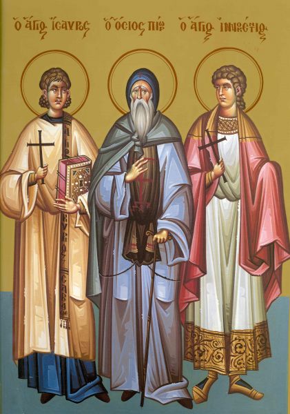 Sf. Mc. Isavru, Inochentie și Sfântul Cuvios Pior - foto preluat de pe doxologia.ro