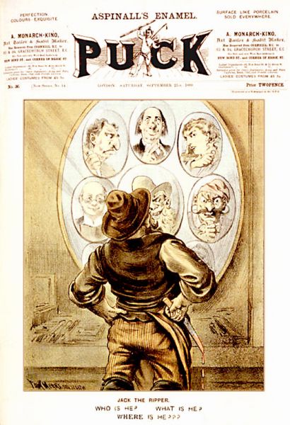 Coperta revistei Puck din 21 septembrie 1889 ce conţine un articol despre „Jack Spintecătorul” - foto: ro.wikipedia.org