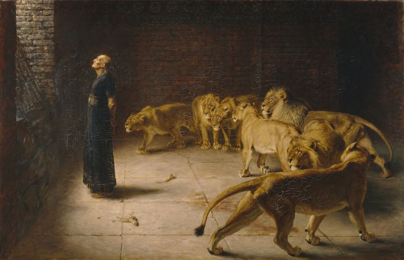 Daniel îi răspunde regelui (pictură de Briton Rivière) - foto preluat de pe en.wikipedia.org