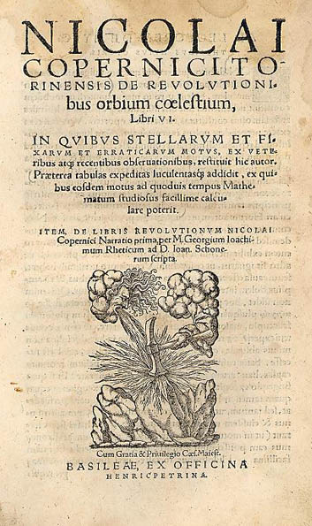 Nicolaus Copernic - "De Revolutionibus Orbium Coelestium" - foto preluat de pe ro.wikipedia.org