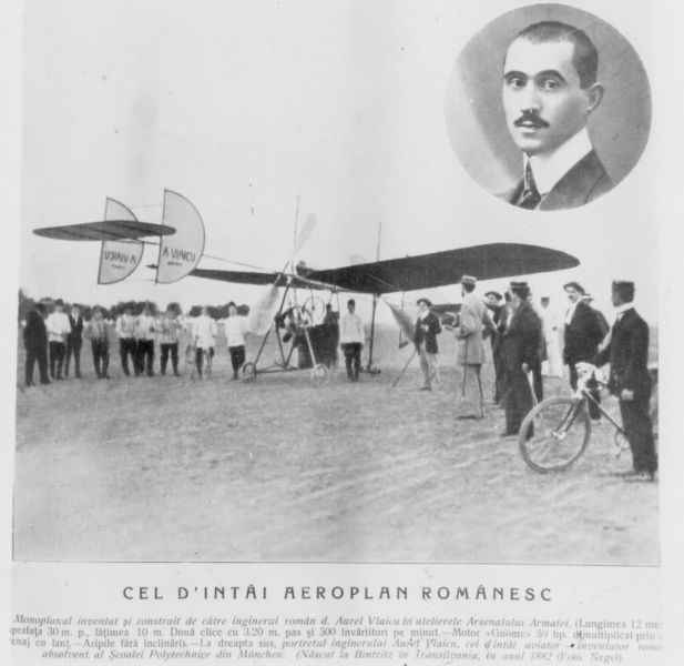 Newspaper article about Aurel Vlaicu's first flight June 17, 1910 - foto preluat de pe en.wikipedia.org