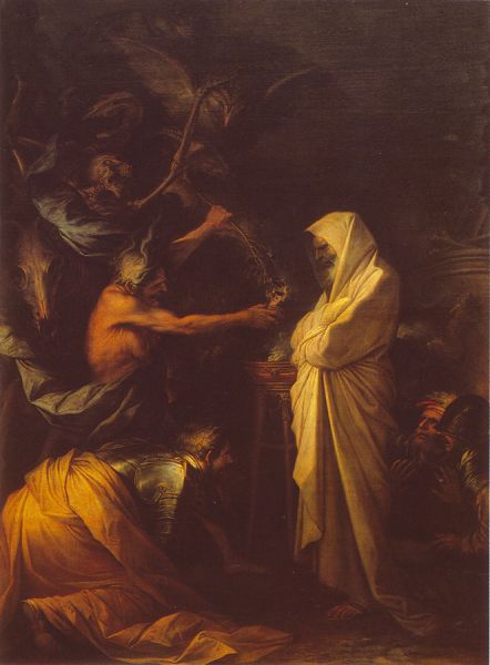 Aparitia duhului lui Samuel lui Saul, pictură de Salvator Rosa, 1668 - foto preluat de pe ro.wikipedia.org 
