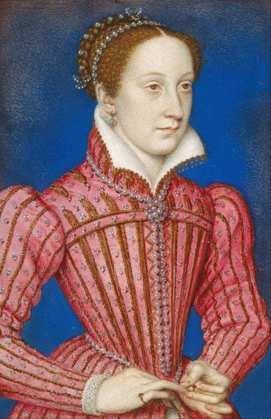 Maria Stuart, cunoscută în literatura engleză de specialitate sub numele de Mary I of Scotland (Mary I a Scoției) sau de Mary, Queen of Scots (Mary, Regina scoțienilor) (n. 8 decembrie 1542 — d. 8 februarie 1587), a devenit regină a Scoției în 1542, pe când avea doar o săptămână. Mary a decedat prin decapitare în Anglia, după o lungă încarcerare în Turnul Londrei, fiind acuzată de conspirație și trădare împotriva verișoarei sale Regina Elisabeta I a Angliei - Portrait by François Clouet, c. 1558–1560 - foto preluat de pe en.wikipedia.org