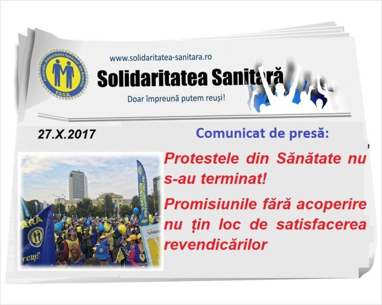 Federația “Solidaritatea Sanitară” din România - foto preluat de pe facebook.com/solidaritatea.sanitara/