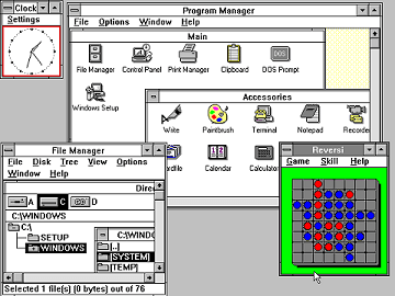 Captură de ecran în Windows NT 3.0 - foto preluat de pe ro.wikipedia.org