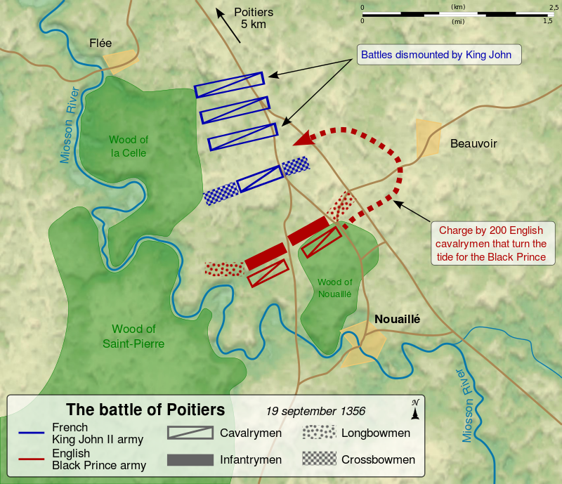 Bătălia de la Poitiers (19 septembrie, 1356) - foto preluat de pe en.wikipedia.org