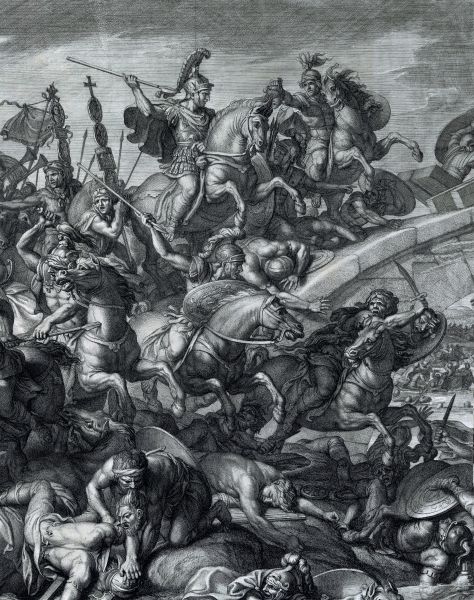 Bătălia de la Podul Milvius (28 octombrie, 312) - Battle at the Milvian Bridge, Audran after Le Brun - foto preluat de pe en.wikipedia.org