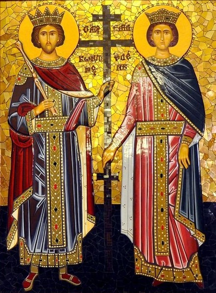 Sfinţii Mari Împăraţi şi întocmai cu Apostolii, Constantin şi mama sa, Elena (secolul al IV-lea) - foto preluat de pe ro.orthodoxwiki.org