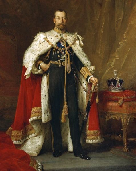 George al V-lea al Regatului Unit (n, 3 iunie 1865 – d. 20 ianuarie 1936) - Portret de încoronare de Sir Luke Fildes, 1911 - foto preluat de pe ro.wikipedia.org