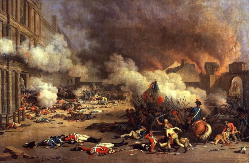 Jacques Bertaux - Insurectia palatului Tuileries de la 10 august 1792 - foto preluat de pe ro.wikipedia.org