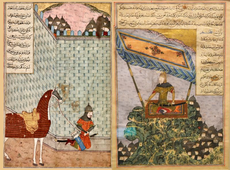Bătălia de la Ankara (20 iulie 1402) - Timur își trece în revistă trupele în câmpia Sivasului în bătălia de la Ankara la mijlocul verii anului 1402. Zafarnama din 1436 - foto preluat de pe en.wikipedia.org