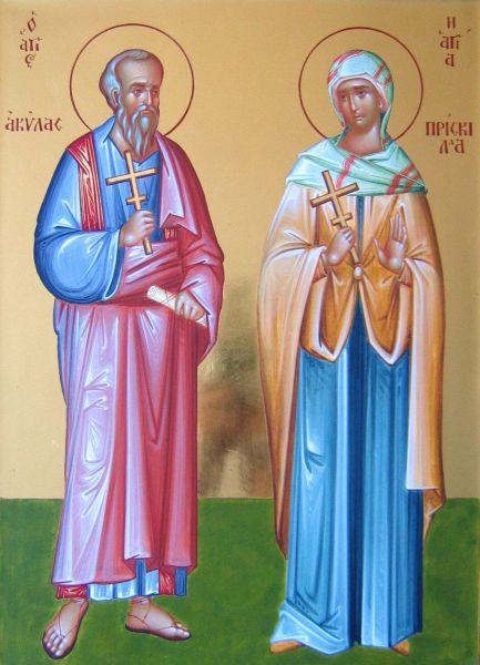 Sfinți Apostoli și Mucenici Acvila și soția sa, Priscila - foto preluat de pe doxologia.ro 