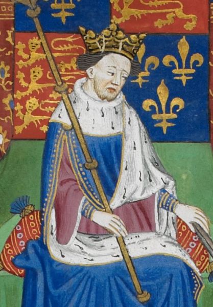 Henric al VI-lea (6 decembrie 1421 - 21 mai 1471) a fost rege al Angliei 1422 - 1461 (deși cu un regent până în 1437) și apoi între anii 1470 - 1471; în perioada 1422–1453 a fost pretendent la tronul Franței - (Miniatura în cartea Talbot Shrewsbury, 1444–1445) - foto preluat de pe en.wikipedia.org