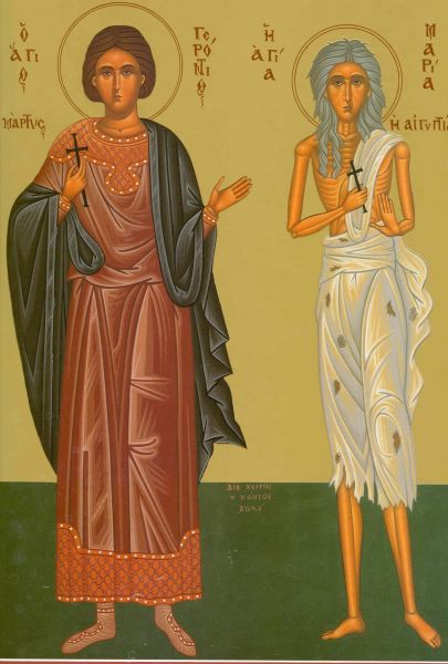 Sfântul Mucenic Gherontie și Sfânta Cuvioasă Maria Egipteanca - foto preluat de pe doxologia.ro