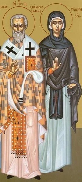 Sf. Mc. Vasilevs, episcopul Amasiei și Sf. Cuv. Glafira (sec, al IV-lea) - foto preluat de pe doxologia.ro