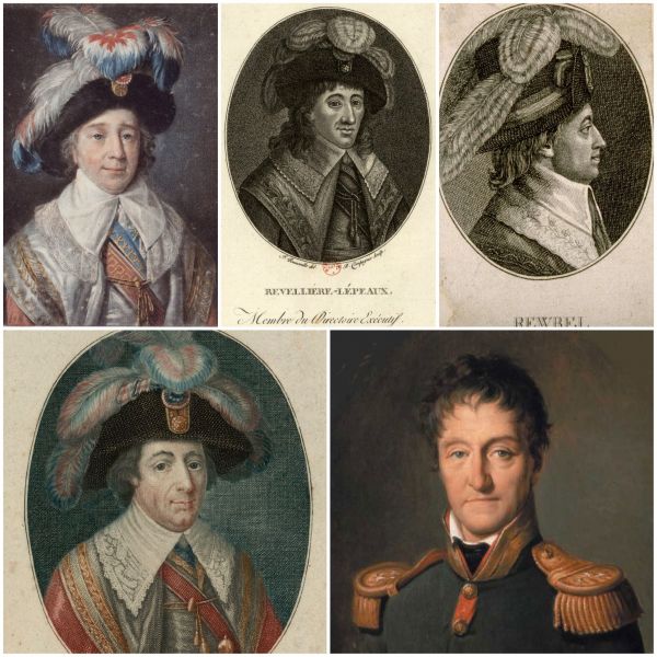 Directoratul (1795 - 1799) Paul Barras, Louis Marie de La Révellière-Lépeaux, Jean-François Rewbell, Étienne-François Le Tourneur, Lazare Carnot