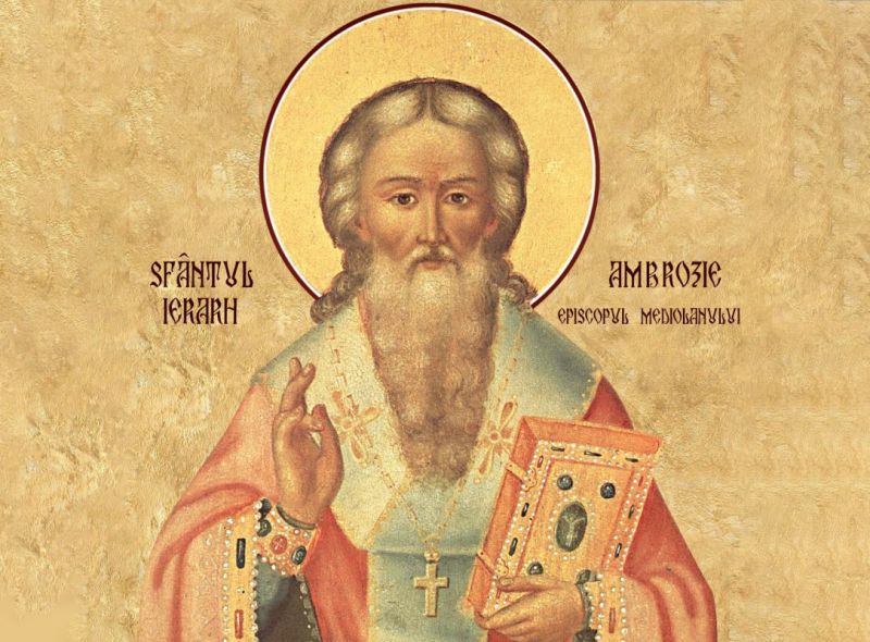 Sf. Ier. Ambrozie, Episcopul Mediolanului (337 - 397) - foto preluat de pe ziarullumina.ro