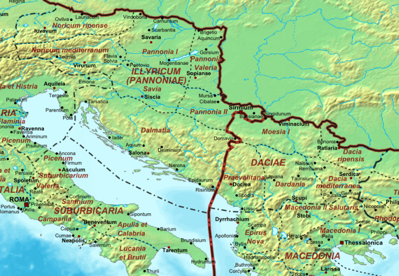 Theodosius a fost comandantul armatei în Moesia I în 374. Demiterea lui ar fi putut fi conectată la aderarea împăratului Valentinian II, care a avut loc la Aquincum (Budapesta) în Pannonia Valeria din apropiere, în 375 - foto preluat de pe en.wikipedia.org