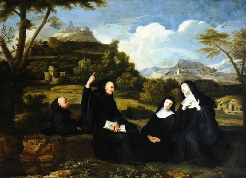 Saint Scholastica, Saint Benedict and companions - foto preluat de pe en.wikipedia.org