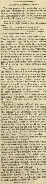 Editorialul original din The Sun din 21 septembrie 1897 - foto preluat de pe en.wikipedia.org