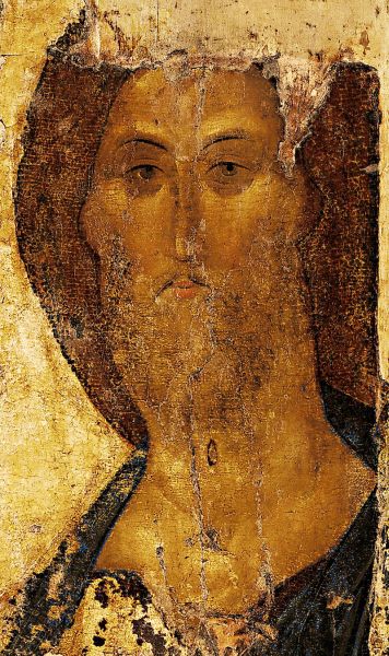 Hristos Mântuitorul (Andrei Rubliov, cca.  1410, Galeria Tretiakov, Moscova) - foto preluat de pe en.wikipedia.org 