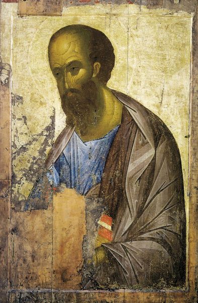 Apostolul Pavel (Andrei Rubliov, anii 1410, Galeria Tretiakov, Moscova) - foto preluat de pe en.wikipedia.org 