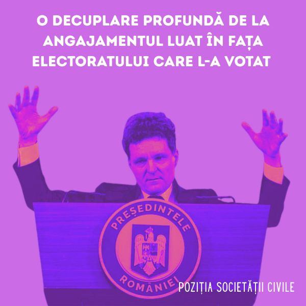 Scrisoare deschisă către Nicușor Dan: Societatea civilă reclamă trădarea mandatului prezidențial - foto preluat de pe www.facebook.com